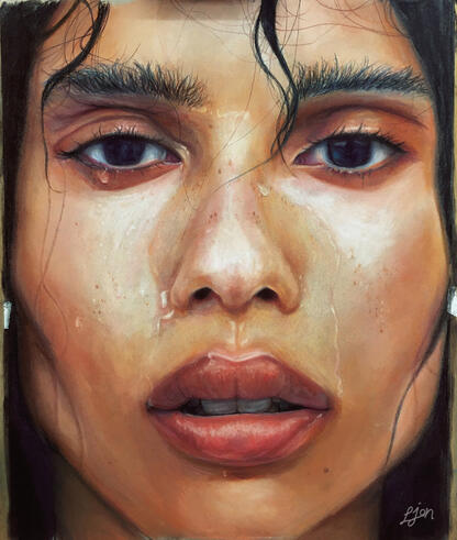 Chalk Pastel, Zoe Kravitz. Original image: https://www.pinterest.co.uk/pin/77264949846634512/