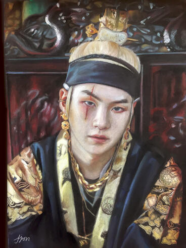 Chalk Pastel. Image from 'Daechwita' music video.